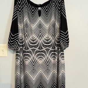 Black and White Geometric Dress